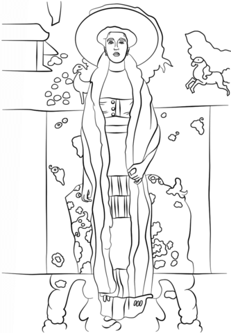 Portrait Of Adele Bloch Bauer Ii By Gustav Klimt Coloring Page